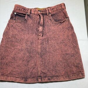 Denim acid washed Pink Skirt